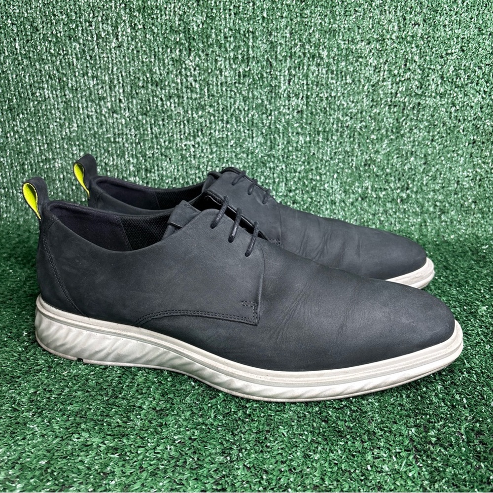 ECCO ST.1 Mens Hybrid Oxfords Black Nubuck Derby‎ Shoes Size 11 / 45